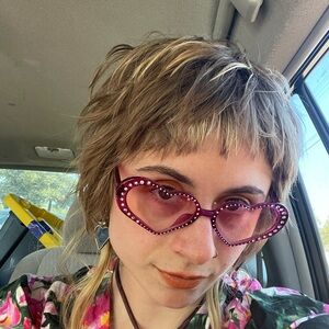 Heart-Shaped Pink Sunglasses